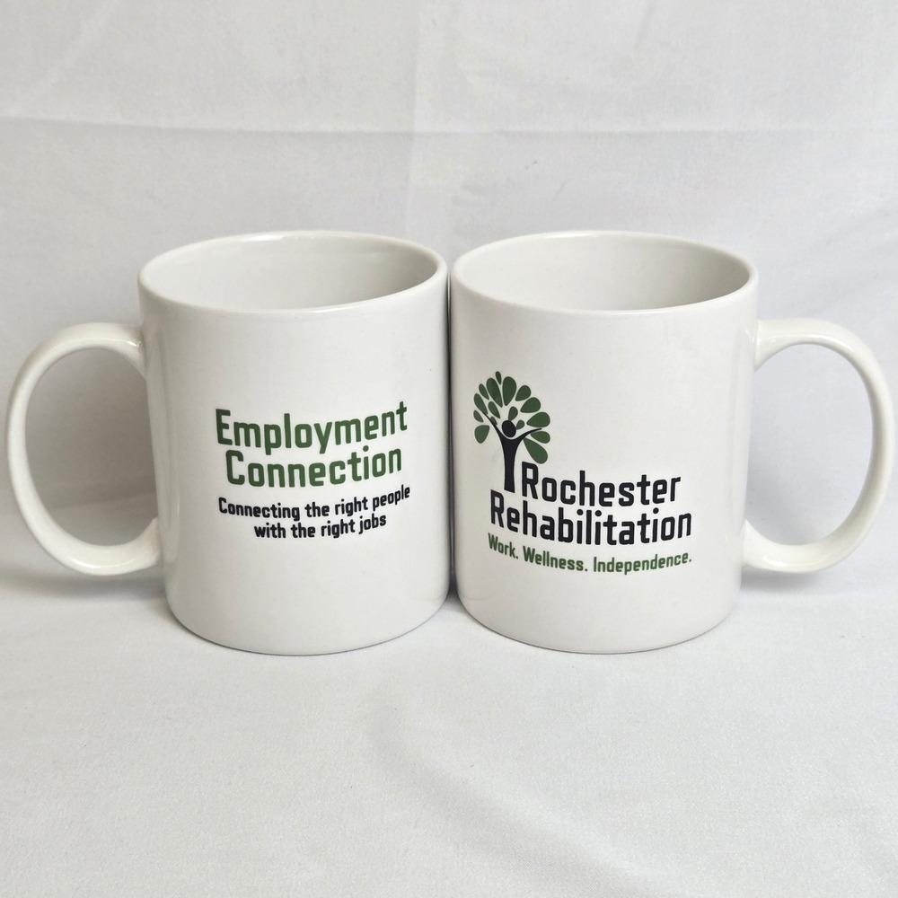 Set of 2 Rochester‎ Rehabilitation Employment Connection Coffee Mugs